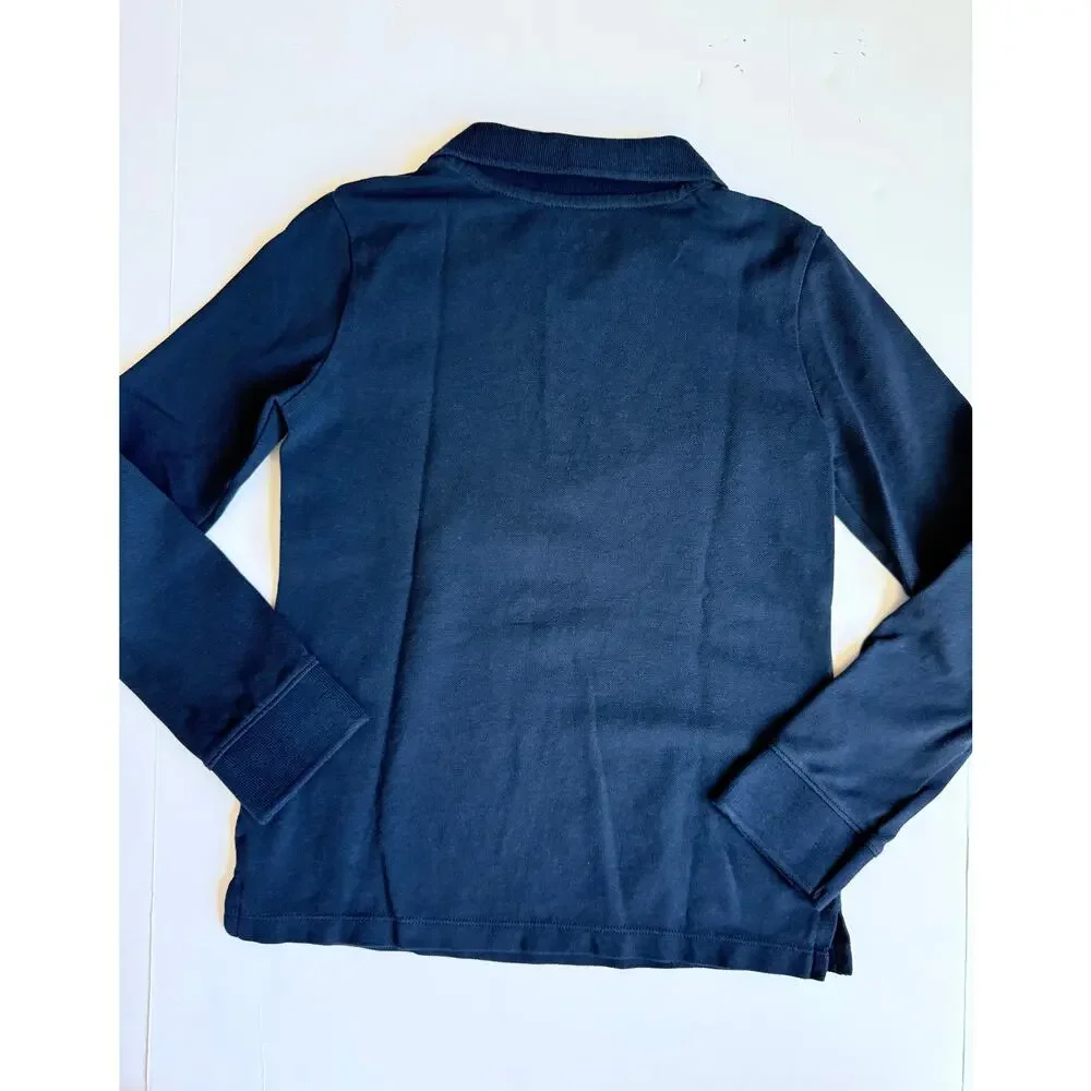 Old Navy Girls Size Medium 8 Navy Blue Long Sleeve Uniform Polo Shirt Bundle